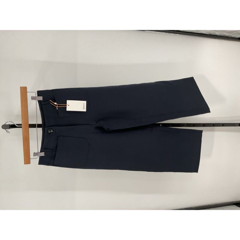 Quince Ultra-Stretch Ponte Cropped Wide Leg Pants Blue 4